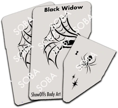 Black Widow Masker Schmink Sjabloon 4 Black Widow Masker Schmink Sjabloon - Afbeelding 2
