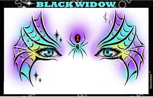 Black Widow Masker Schmink Sjabloon 3 Black Widow Masker Schmink Sjabloon