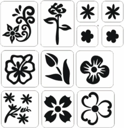 Bloemen Glittertattoo Sjablonenset