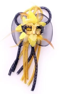 Broche Bloem, Tubes En Oogmasker Zwart/geel