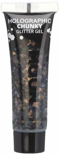 Chunky Glitter Gel Holographic Zwart
