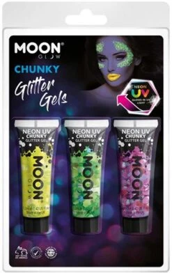 Chunky Glitter Gels Neon Geel Groen Paars