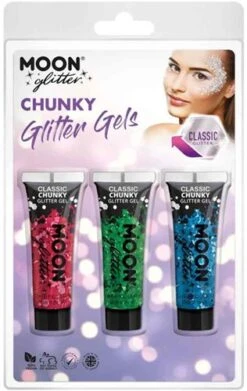 Chunky Glitter Gels Rood Groen Blauw