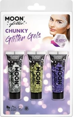Chunky Glitter Gels Zilver Goud Lavender