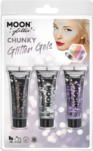 Chunky Glitter Gels Zilver Goud Rose Goud 3 Chunky Glitter Gels Zilver Goud Rose Goud