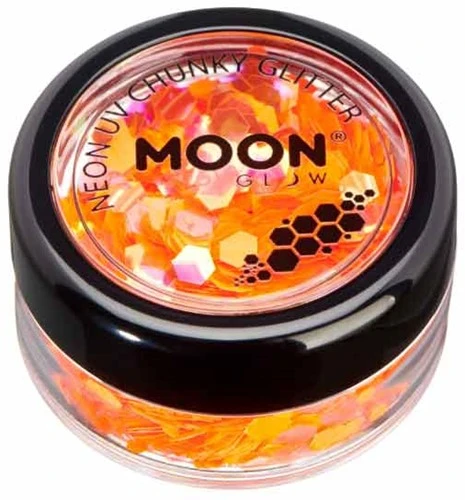 Chunky Glitter Neon UV Oranje 3 Chunky Glitter Neon UV Oranje