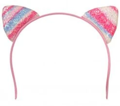 Diadeem Kattenoortjes Glitter Roze En Blauw