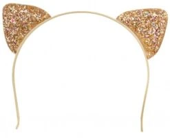 Diadeem Kattenoortjes Glittergoud
