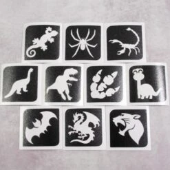 Dino Glittertattoo Sjablonenset