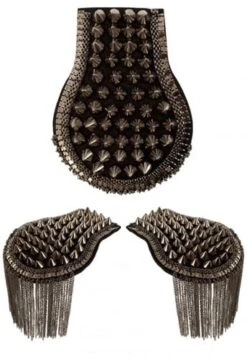 Epauletten Met Spikes Grijs Metalic