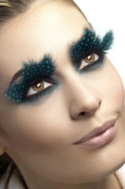 Fever Wimpers Aqua With Polka Dot Feathers