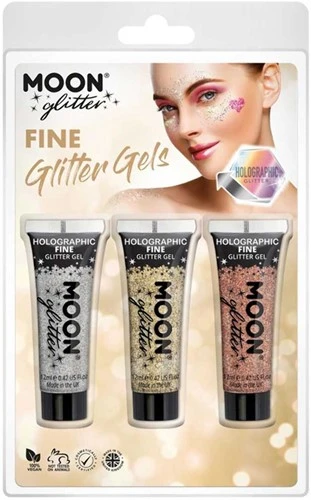 Fine Glitter Gels Zilver Goud Rose Goud 3 Fine Glitter Gels Zilver Goud Rose Goud