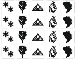 Frozen Glittertattoo Sjablonenset