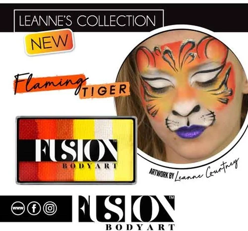 Fusion Schmink Petal Cake Leannes Flaming Tiger XL 25 Gram 4 Fusion Schmink Petal Cake Leannes Flaming Tiger XL 25 Gram - Afbeelding 2