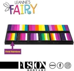 Fusion Splitcake Schmink Leannes Vivid Rainbow 30 Gram -Speciale Effecten Make-Upwinkel fusion splitcake schmink leannes vivid rainbow 30 gram 2