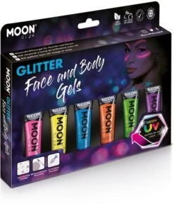Glitter Face En Body Gels Neon UV Voordeelset