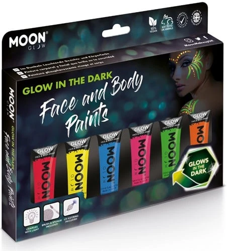 Glow In The Dark Face En Body Paint Voordeelpakket 3 Glow In The Dark Face En Body Paint Voordeelpakket