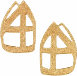 Gouden Sinterklaasmijter Borduursels 2 Stuks