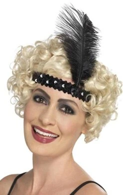 Haarband Flapper Charleston Zwart