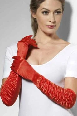 FEVER Handschoenen Lang Rimpel Rood