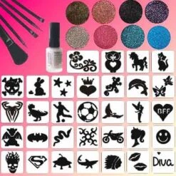 Jongens & Meisjes Glittertattoo Set