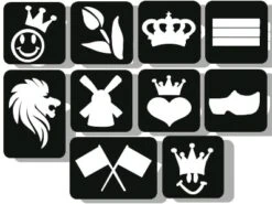 Koningsdag Glittertattoo Sjablonenset 100 Stuks