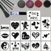 Liefde Glittertattoo Set -Speciale Effecten Make-Upwinkel liefde glittertattoo set
