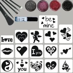 Liefde Glittertattoo Set