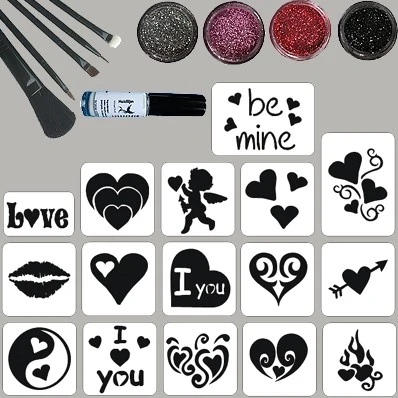 Liefde Glittertattoo Set 3 Liefde Glittertattoo Set