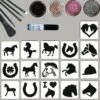 Paarden Glittertattoo Set -Speciale Effecten Make-Upwinkel paarden glittertattoo set