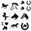 Paarden Glittertattoo Sjablonenset 2 Paarden Glittertattoo Sjablonenset -Speciale Effecten Make-Upwinkel paarden glittertattoo sjablonenset