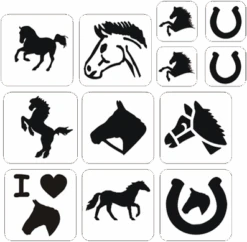 Paarden Glittertattoo Sjablonenset