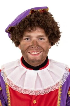 Pieten Kraag Katoen Wit Met Kant