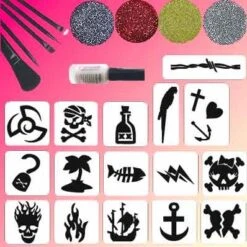 Piraten Glittertattoo Set