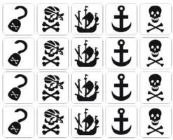 Piraten Glittertattoo Sjablonenset