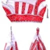 Prinsenmuts Rood Wit Zilver Maat 63 -Speciale Effecten Make-Upwinkel prinsenmuts rood wit zilver maat 63
