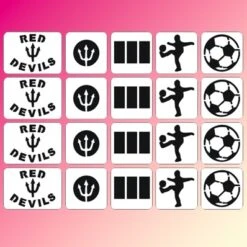 Rode Duivels Glittertattoo Sjablonenset