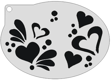 Schminksjabloon Harten 3 Schminksjabloon Harten