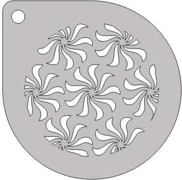 Schminksjabloon Rond Twirl Bloemen 3 Schminksjabloon Rond Twirl Bloemen