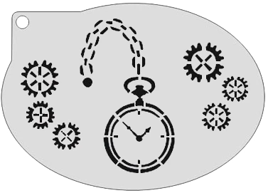 Schminksjabloon Steampunk Klok 3 Schminksjabloon Steampunk Klok
