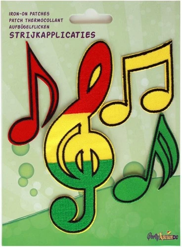 Strijkapplicatie 4 Stuks Limburg Muzieksluetel En Noten 3 Strijkapplicatie 4 Stuks Limburg Muzieksluetel En Noten