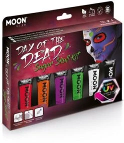 Sugar Skull Neon UV Face En Body Paint Set
