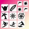 Surf Glittertattoo Sjablonenset -Speciale Effecten Make-Upwinkel surf glittertattoo sjablonenset