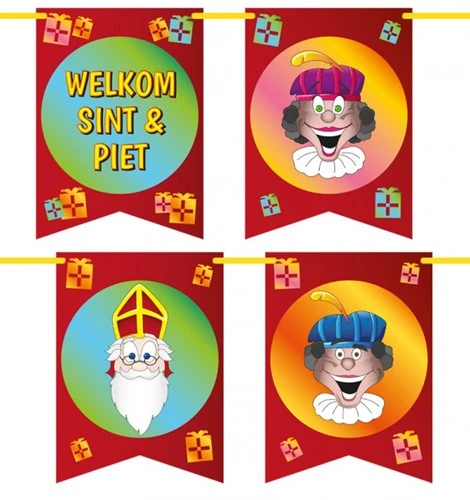 Vlaggenlijn Vaandel Welkom Sint En Piet 4 Vlaggenlijn Vaandel Welkom Sint En Piet - Afbeelding 2