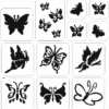 Vlinders Glittertattoo Sjablonenset -Speciale Effecten Make-Upwinkel vlinders glittertattoo sjablonenset