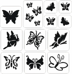 Vlinders Glittertattoo Sjablonenset